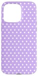 Coque pour iPhone 15 Pro Max Mini Pois Blancs Motif Pastel Violet Clair