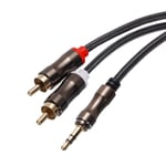 3,5 mm till 2 RCA-kabel RCA hane till hane Aux-ljudadapter Jack HiFi-hörlurar Hjälpkabel Y-sladd 16ft för telefonhögtalare MP3-surfplatta Stereo (1,5 m)