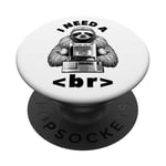 I Need A Break Computer Code Programmation humoristique Paresseux PopSockets PopGrip Adhésif