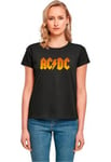 Urban Classics Ladies ACDC - Fire Logo Box Tee (black,XL)