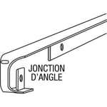 Profils plans de travail aluminium longueur 670 mm - Raccord d'angle Polyrey épaisseur 38 mm rayon 3-5 Nordlinger