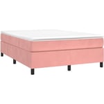 Vidaxl - Sommier à ressorts de lit Rose 140x190 cm Velours Pink