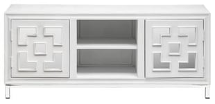 Clearance - Geo White Mirrored TV Unit - 2 Door