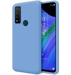 Tumundosmartphone Étui en Silicone Liquide Ultra Doux pour TCL 20 R 5G Couleur Bleue