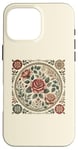 Coque pour iPhone 16 Pro Max Rose florale botanique, style bohème minimaliste, roses d'amour