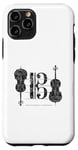 Coque pour iPhone 11 Pro Violoncello Clef de Ténor (Noir Ancien) Cello