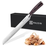 PAUDIN Bread Knife, 10 inch Serrated Kitchen Knife, German Stainless Steel Bread Knife for Homemade Bread, Cooking Knife for Efficient Slicing Sourdough Bread, Bagels, Cake