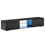 TV Stand Cabinet High Gloss Door with LED RGB Lights Remote