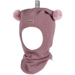 Kivat balaclava med kontrast dusker, old rose/soft rosa