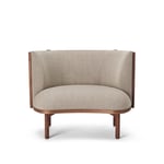 Carl Hansen - RF1904 Sideways Lounge Chair Walnut Oil Hr Re-Wool 0218 Natural - Lenestoler - Rikke Frost - Tre farget - Tre/Tekstilmateriale