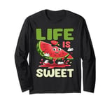 Watermelon Love Fruit Summer Melon Life is Sweet Long Sleeve T-Shirt