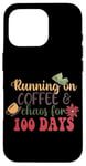 Coque pour iPhone 16 Pro T-shirt Running On Coffee & Chaos For 100 Days