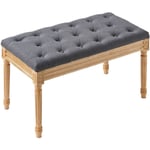 Mophorn - vevor Banc Rembourre 80x40x48 cm Banquette deEntree avec Coussin Rembourre en Mousse et Pieds en Bois deHevea, Repose-Pieds Capitonne