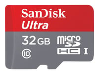 SanDisk Mobile Ultra - Carte mémoire flash (adaptateur SD inclus(e)) - 32 Go - Class 10 - microSDHC UHS-I