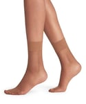 FALKE Women's Shelina 12 DEN W SO Ultra-Sheer Plain 1 Pair Socks, Brown (Hazel 5187), 5.5-8