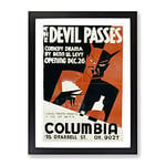 Wpa The Devil Passes Theatre Poster Vintage Framed Wall Art Print, Ready to Hang Picture for Living Room Bedroom Home Office Décor, Black A3 (34 x 46 cm)