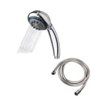 Pommeau de douche et baignoire multifonction, 5 modes de jet – avec tuyau flexible de 150 cm, en acier inoxydable, 29,2 x 20 x 10 cm, universel