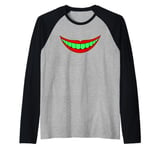 Green Teeth Smile Raglan Baseball Tee