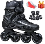 YDL Outdoor Indoor Adult Inline Skates Combo, Professional Black Speed Roller Skates for Beginner Men Women Inline Skates (Color : B, Size : 6.5UK)