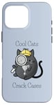 iPhone 16 Pro Max Cool Cats Crack Cases - Cat Detective - Fun Cat Cozy Mystery Case