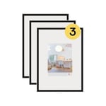 walther design Cadre photo walther design noir 29,7 x 42 cm (DIN A3) avec verre d’art 3 pack, cadre en plastique New Lifestyle KVX342B3