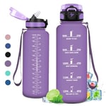 Gourde 1.5L, Gourde Sport avec Paille, Gourde Gym, Étanche & Réutilisable, Bouteille d'eau avec Marqueur de Temps, Gourde Graduée pour 1 Journee, sans BPA, Adulte, l'école, Voyage, Camping, Randonnée