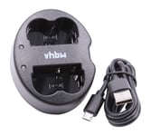 vhbw Chargeur double USB compatible avec Canon BP-511, BP-511A caméra, action-cam - Chargeur, témoin de charge