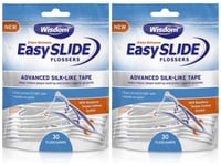 2 x Wisdom Easy Slide Angled Flosser 'Y' Shaped Harp Flosser 2 Packs of 30 Floss