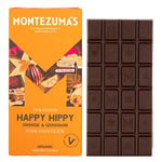 Montezuma's Happy Hippy, 74% Cocoa, Dark Chocolate With Orange & Geranium, Gluten Free, Naturally Vegan & Organic, 90g Bar