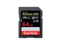 SanDisk Extreme Pro SDXC Class 10 UHS-I U3 V30 170/90MB/s 64GB