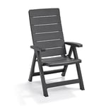 Keter Brasilia Allibert Lot de 2 fauteuils de Jardin inclinables – Graphite