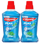 2 x Colgate Plax Cool Mint Mouthwash 24/7 Plaque Protection 500ml