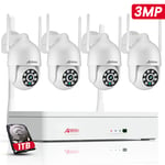 CCTV Camera System 3MP HD Wireless WIFI PTZ Smart Home Security UK 10CH 1TB HDD