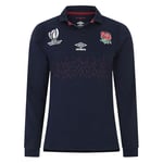 Umbro Mens England Rugby Alternate Classic Long Sleeve Shirt Navy XXL