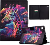 Housse Protection Pour Samsung Galaxy Tab A9 8.7 Sm-X110/X115 Etui Tablette Samsung Tab A9 Avec Fentes Pour Cartes Coque Tablette Samsung Tab A9 Girafe