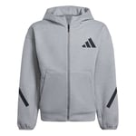 adidas Hettegenser Z.N.E. Full Zip - Grå/Sort Barn, størrelse 164 cm