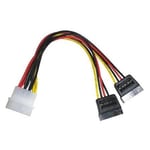 Câble alim en Y 1x molex vers 2 x SATA 0.16m