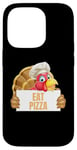 Coque pour iPhone 14 Pro Un cuisinier drôle de Thanksgiving à la dinde mange une pizza