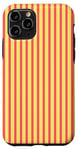 Coque pour iPhone 11 Pro Jaune corail rose rayé Esthétique Girly Preppy Stripes