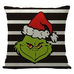 45x45cm Julgrans Kuddfodral med Grinch-tema Kvadratisk Kuddfodral Soffa Säng Bil Juldekoration 1