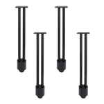 JNMDLAKO 4pcs Furniture Legs Adiustable Metal Table Legs Furniture Feet Aluminum Feet Replacement Furniture Risers Double Tube Support Couch Sofa Desk Bed Cabinets Legs (Black)(20cm)