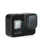 30 ensemble/lot film en verre trempé pour Gopro hero 8 caméra noire 1 objectif avant + 1 films de protection d'écran + 2 petits films lcd pour hero 8