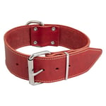 JACK AND VANILLA, Collier Large pour Chien, Modèle Cuir Gras, Couleur Rouge, Taille 40 mm x 50 cm