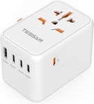 Gan Iii Adaptateur Prise Universelle, Chargeur Usb C 65W, Adaptateur Universel De Voyage Avec 1 Usb A, 3 Usb C Et 1 Pd Charge Rapide, Prise Internationale Vers Anglaise Usa Japon Australie