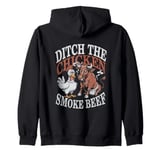 Barbeque Chicken BBQ Smoke Beef Funny Smoker Zip Hoodie