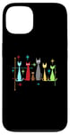 Coque pour iPhone 13 Vintage Retro Mid-Century Modern Look Cat 50s 60s Style