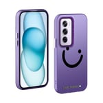 TAUYN Coque pour Oppo Reno 12 Pro/Reno12 Pro 5G, PC Très Mince Antichoc Bumper Housse, Smiley Modèle Conception Protection Etui, Violet