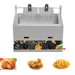 11L/ 23L Commercial Deep Fryer Gas Countertop Stainless Steel French Fry for Restaurant Home Fries Chicken Chip Fry Kitchen