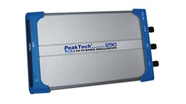 PeakTech 1290 - Oscilloscope PC à 2 Canaux (25MHz) avec Connexion USB et LAN, Logiciel PC, DSO, Oscilloscope Numérique à Mémoire (10 Mio./Ch.), 20 Modes de Mesure Automatique - Pour Windows