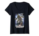 Marvel Guardians of the Galaxy Group Poster T-Shirt avec Col en V